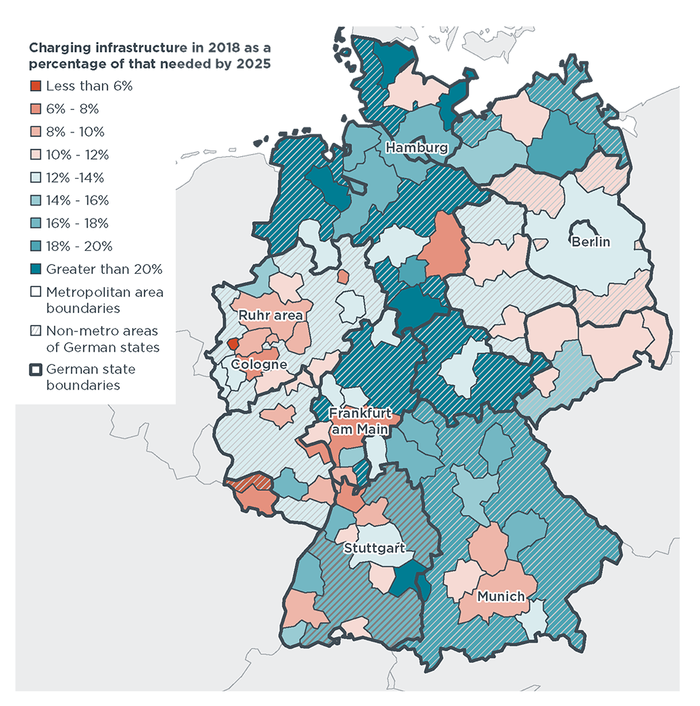 map of charging infrastructure needs in Germany