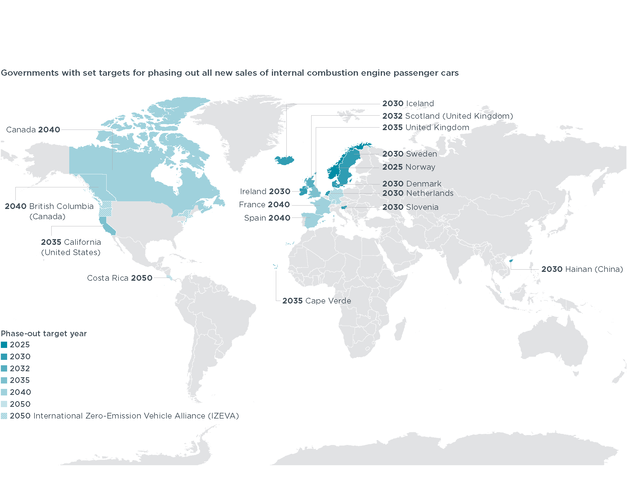 banning ic engines in uk and france