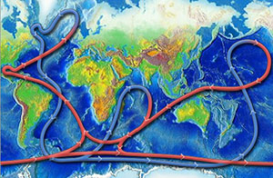 Thermohaline circulation map. Credit: NOAA